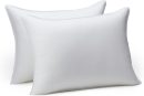 Down Alternative Pillow for Back Side Sleepers, Medium Density, Standard Size, 26" x 20", 2-Pack, White