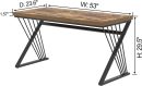 Home Office Desk, Modern Wood and Metal Computer Desk, Simple Writing Work PC Desks for Bedroom, Industrial Study Gaming Table for Living Room, Rustic Brown, 53 Inch