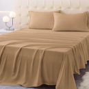 Queen Size Bed Sheet Set - 4 Piece Soft Microfiber Sheets with Deep Pockets, Cooling Technology, and Wrinkle-Free Pillowcase. Hotel-Quality, Durable Bedding, Brush