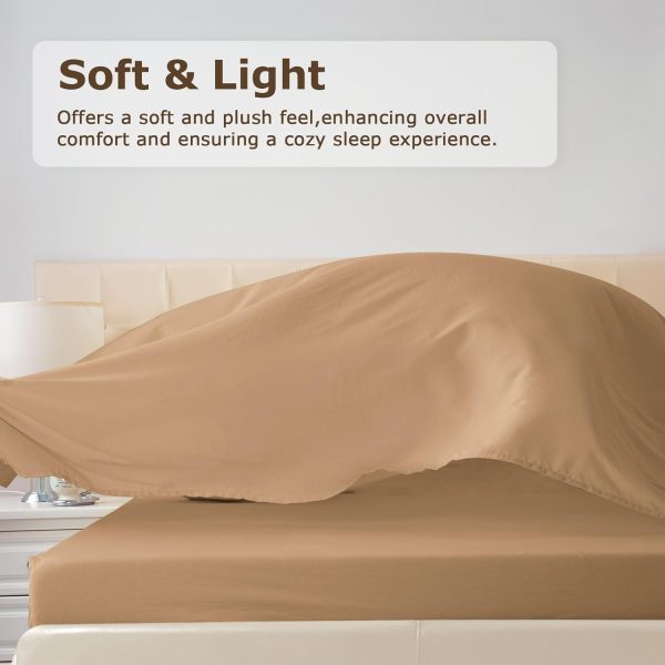 Queen Size Bed Sheet Set - 4 Piece Soft Microfiber Sheets with Deep Pockets, Cooling Technology, and Wrinkle-Free Pillowcase. Hotel-Quality, Durable Bedding, Brush - Image 2