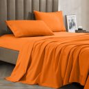 Premium 1800 Hotel Quality Wrinkle-Resistant 4-Piece Microfiber Sheet Set - Luxury Ultra Soft and Breathable Bedding 16 Inch Deep Pocket 4PC Sheet Set, Twin, Orange