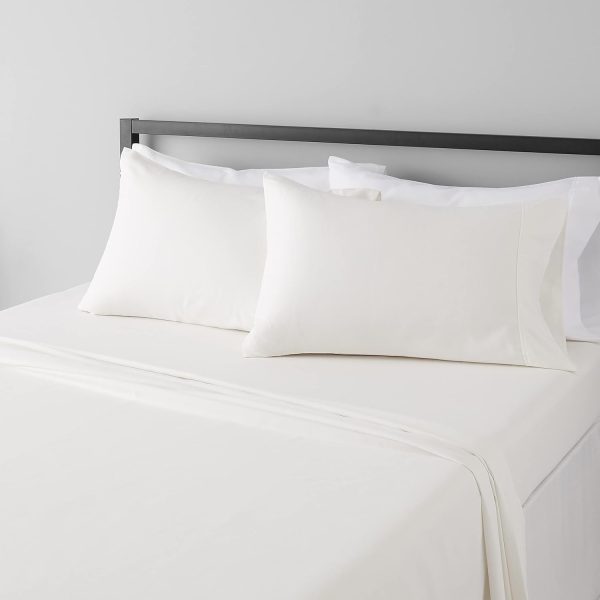Lightweight Super Soft, Wrinkle-Free, Breathable Microfiber 4 Piece Bed Sheet Set with 14-Inch Deep Pockets, Queen, Cream, Solid