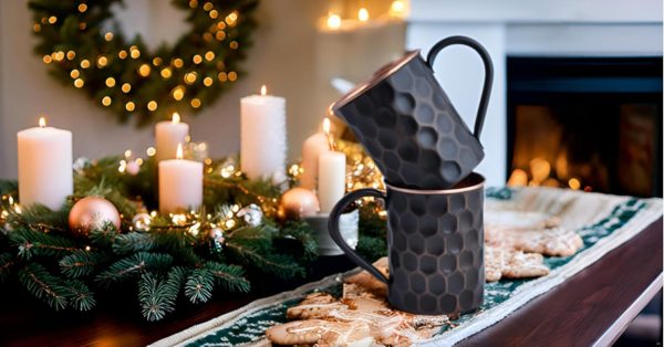 16 Oz Black Moscow Mule Pure Copper Mugs, Genuine Copper Cups for Drinking Moscow Mules, Food Safe Handcrafted Solid Real Copper Mug Large Cup Hammered Finish Christmas Gift Set of 2 - Image 2