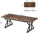 70.8-Inch Executive Desk, Large Computer Office Desk Workstation, Modern Simple Style Laptop Desk Study Writing Table Business Furniture for Home Office (Brown/Black, 70.8 Inch)