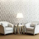 Decorative 3D Wall Panels in Diamond Design, 12"x12" Matt White (33 Pack)