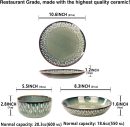 Dinnerware Sets 12 Pieces - Round Reactive Glaze Tableware - Kitchen Dinnerware Porcelain Crockery with Dinner Plate, Bowl and Soup Plate Service for 4, Microwave Dishwasher Safe, Set No.6
