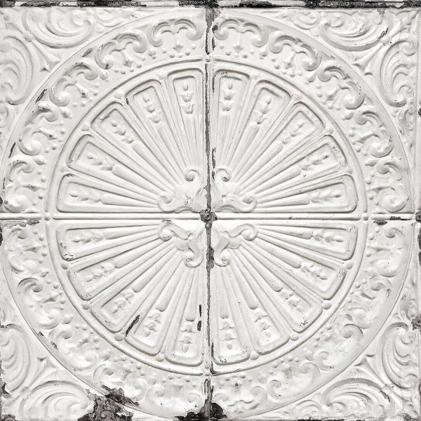 White Tin Tile Wallpaper Peel and Stick Vintage Faux 3D Embossed Contact Paper Decorative Old Metallic Self Adhesive Wallpaper for Kitchen Bathroom Ceiling Bedroom Walls Ceilings 17.5x78.8