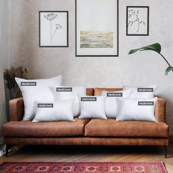 Throw Pillows (Set of 4, White), 18 x 18 Inches Pillows for Sofa, Bed and Couch Decorative Stuffer Pillow - Image 2